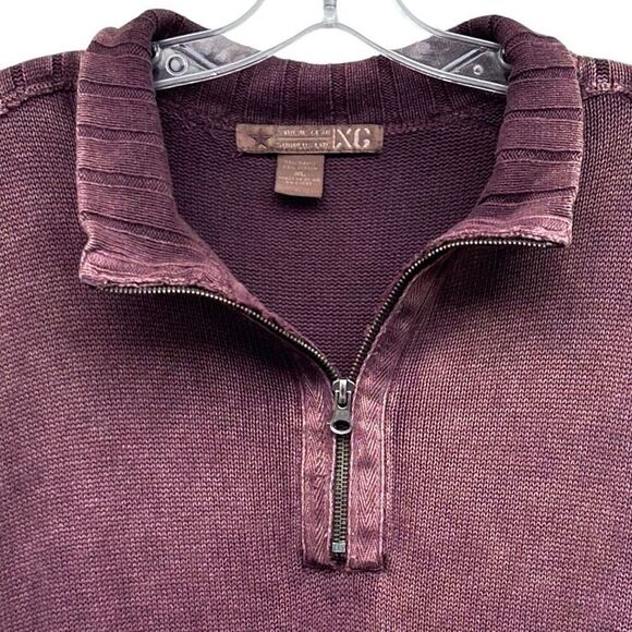 XG Xtreme Gear Surplus Sweater Top Men's XL Burgundy 1/4 Zip Mock Neck Pullover - Picture 3 of 12